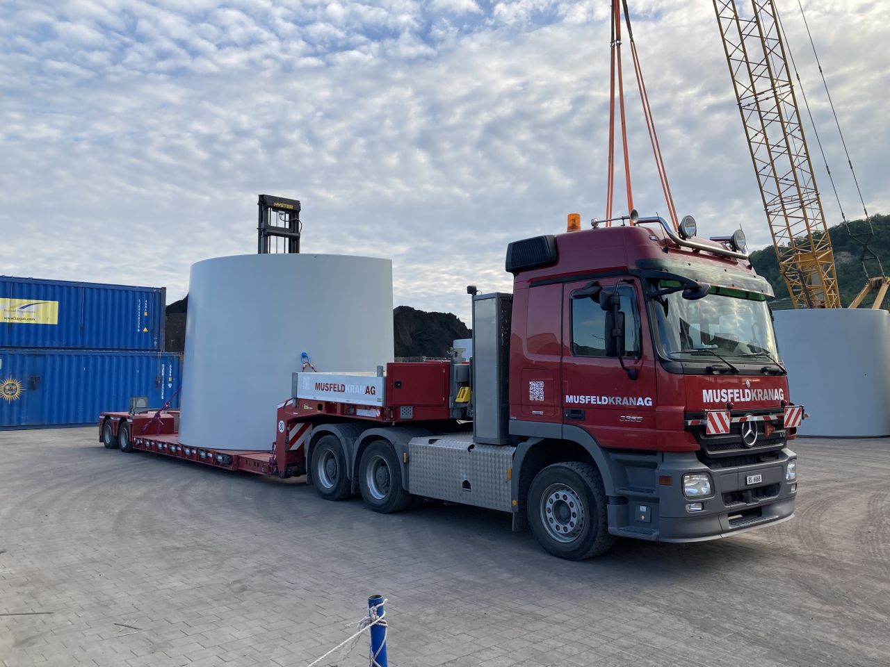 Transporte Betonelemente von Windkraftwerk ab Zwischenlager